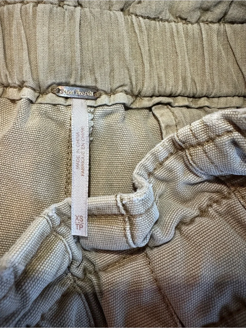 Free People Tan Paperbag Waist Drawstring Chinos